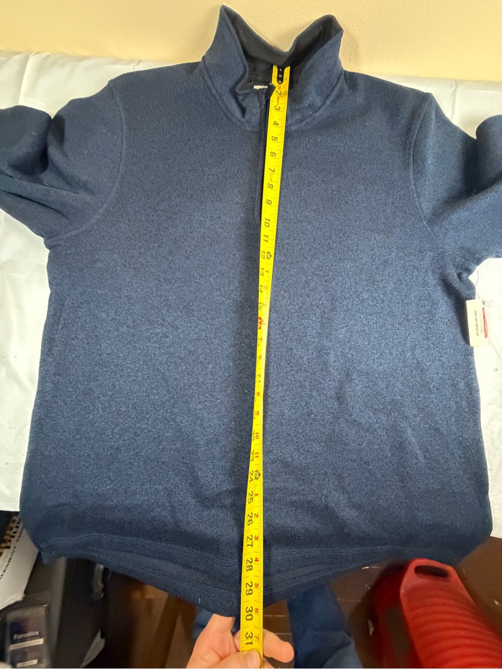 Wrangler Men's Zip-Neck Sweater in Heather Blue - Picture 8 of 9